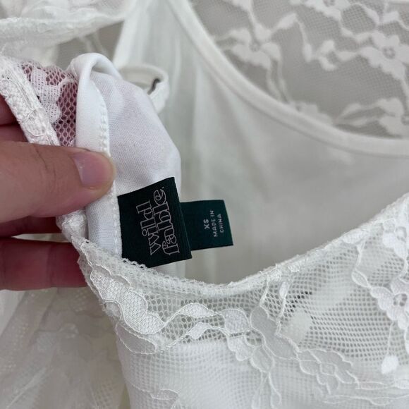 Wild Fable White Lace Overlay Maxi Dress XS - Picture 6 of 8